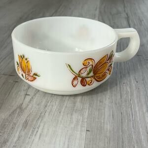 Vintage Glasbake Milk Glass Large Handled Soup Chili Mug